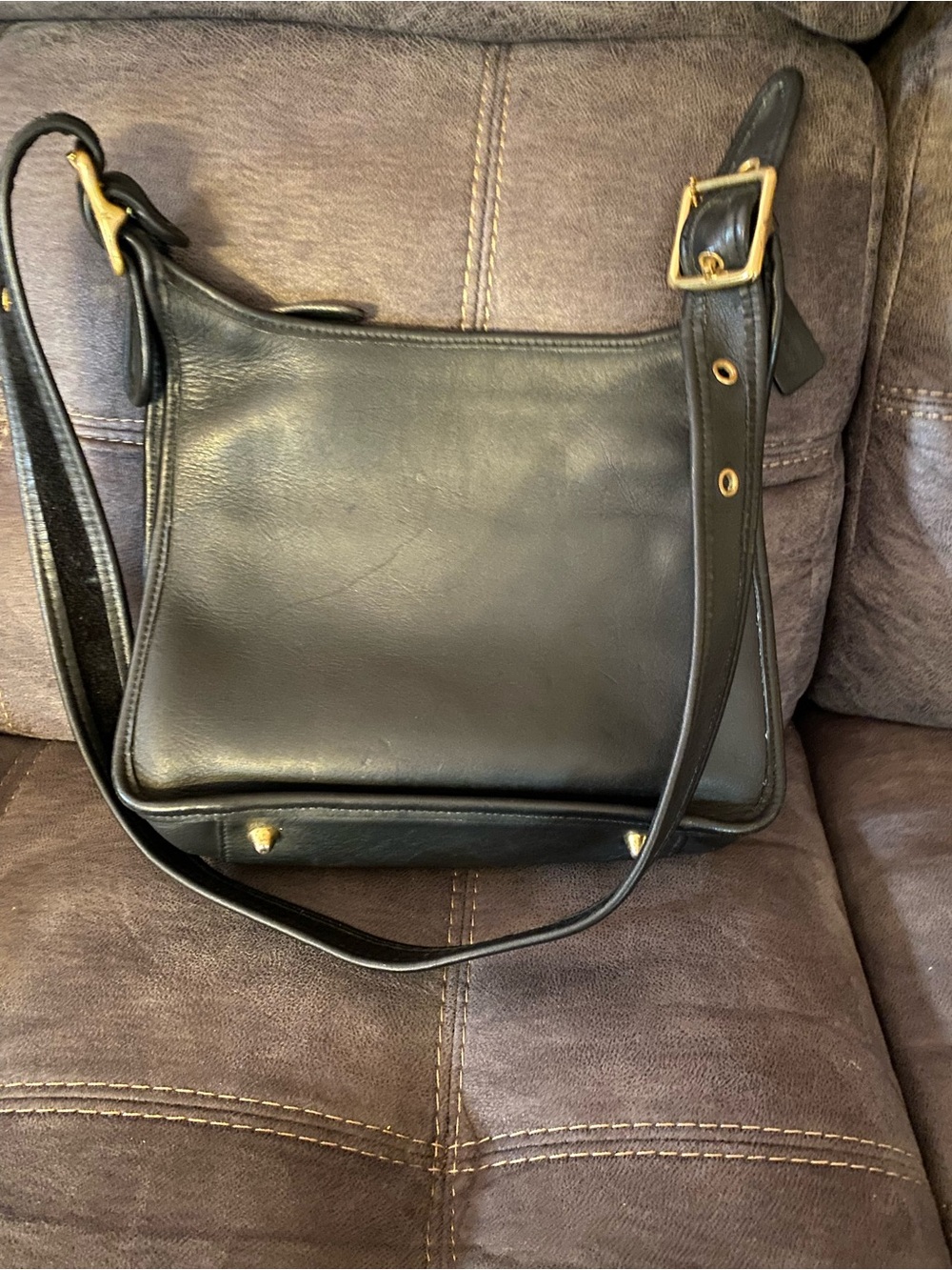 Coach Black Leather Crossbody Bag with Gold Hardware - Picture 2 of 6